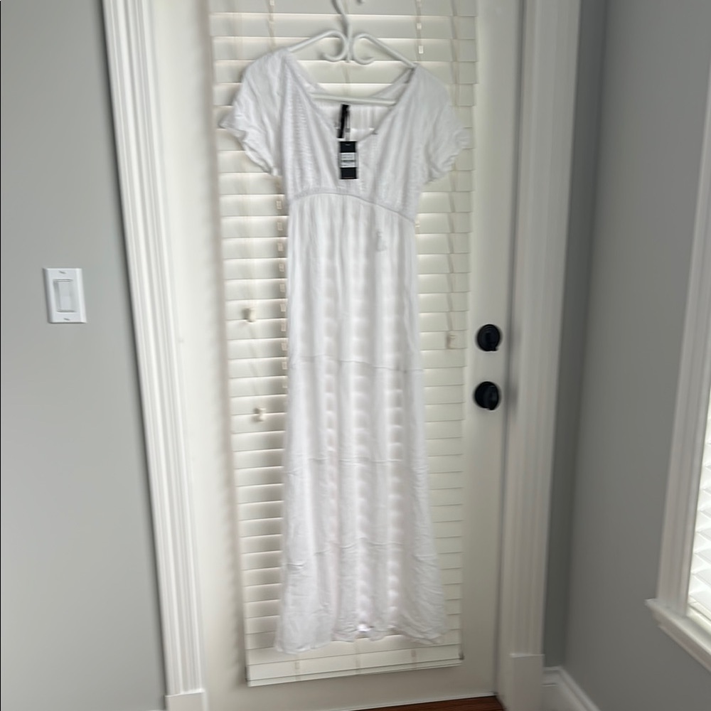 Elegant White swim beach cover up